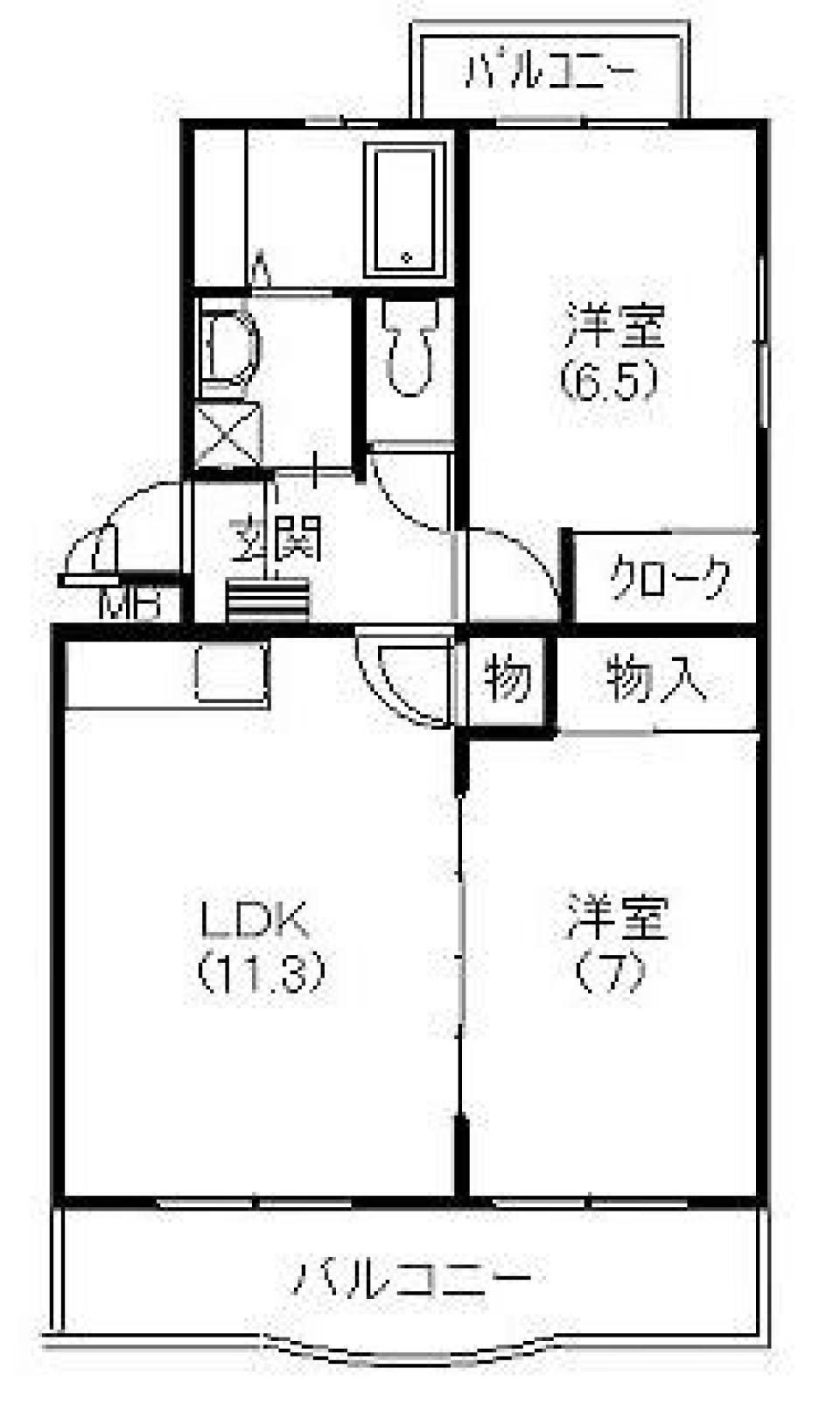 大蒲町で2人暮らしの間取り図