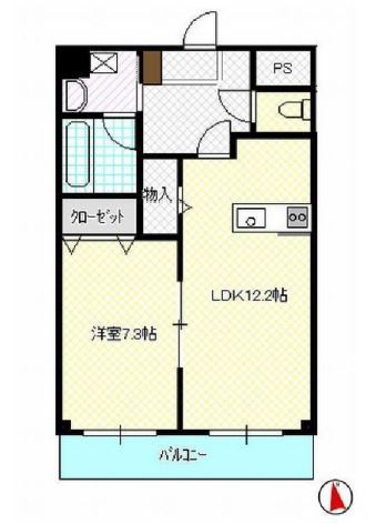 1LDKの間取り図