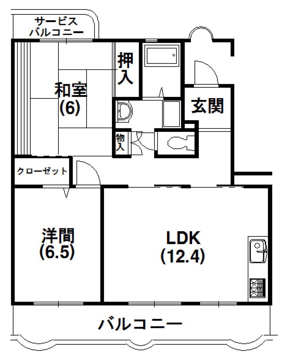 2人＋2匹［ペット可］の間取り図