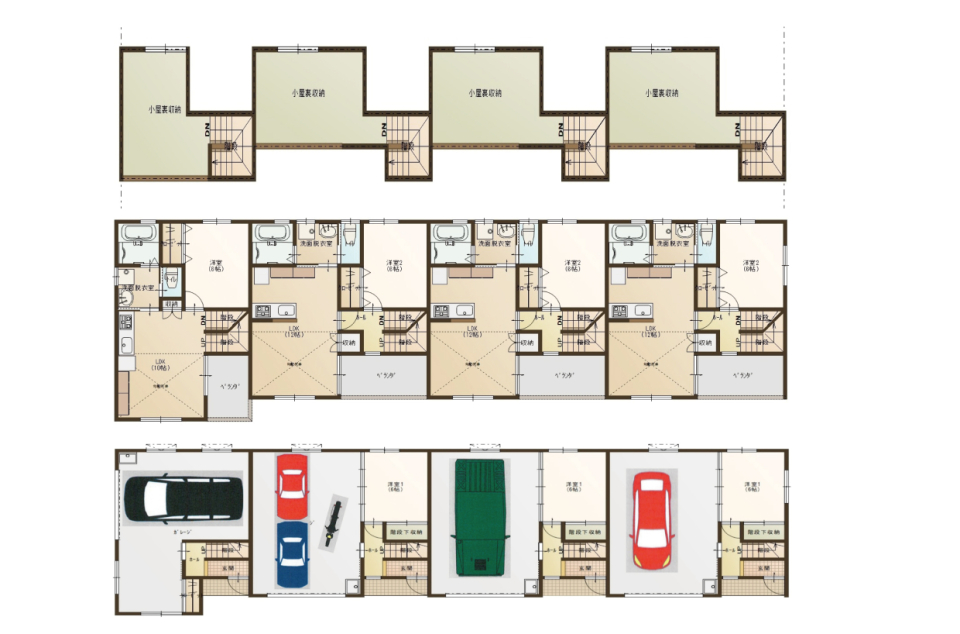 車も部屋がほしい［ガレージ］の間取り図