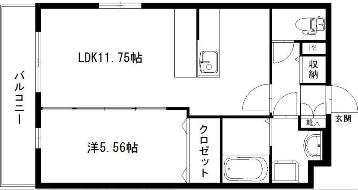 1LDKの間取り図