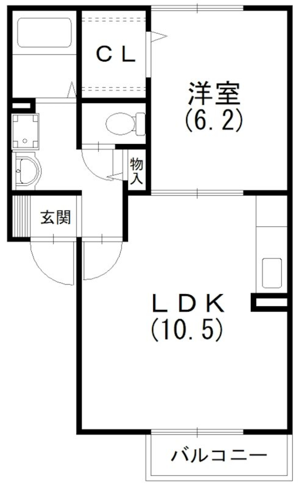 静岡大学近くで、2人暮らしの間取り図