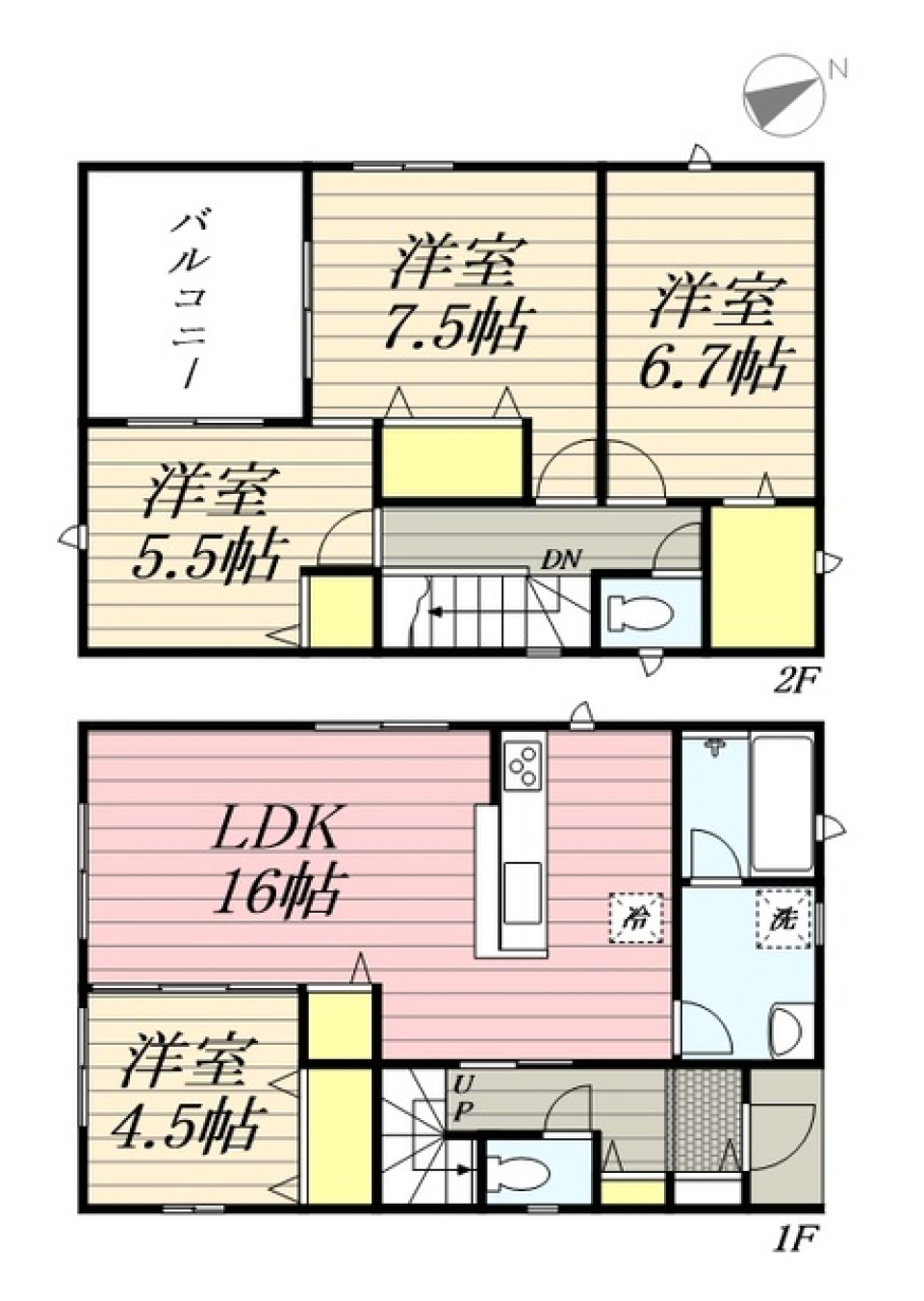 食卓を囲む笑顔［ペット可］［戸建て］の間取り図