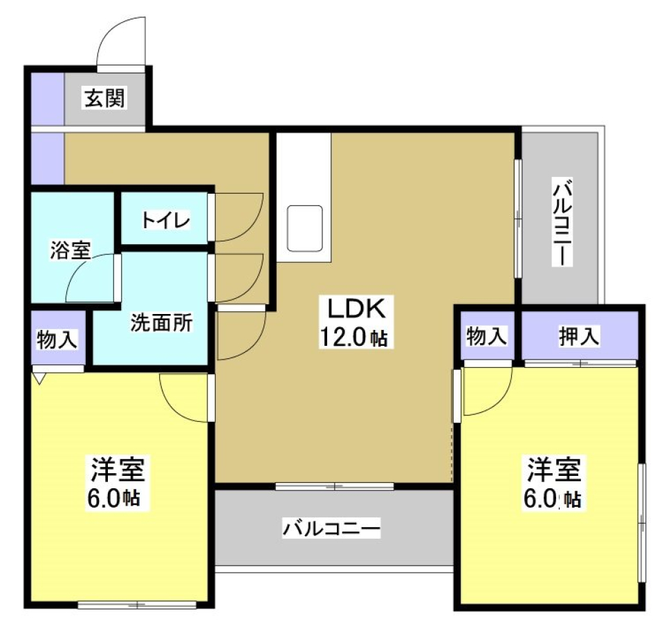 西か東かどっちにする？の間取り図