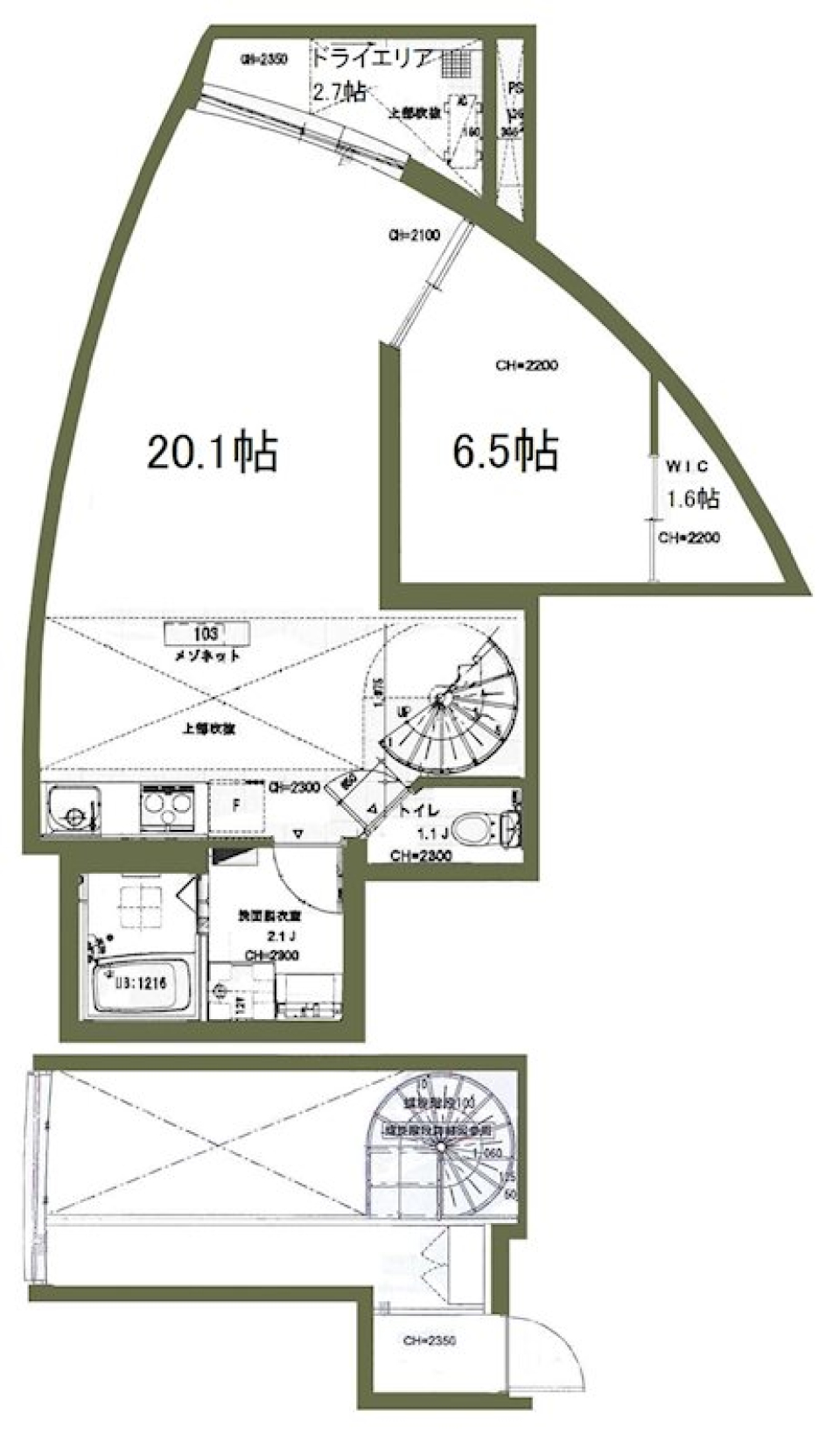 コルティーレ世田谷 103号室［ペット可］の間取り図