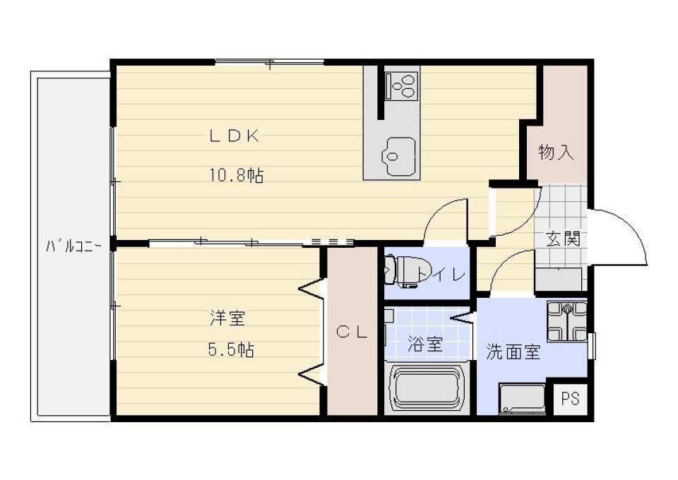 温かな陽気の間取り図