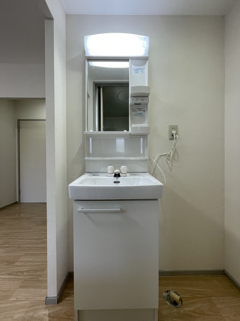 洗面所はオープンなタイプ