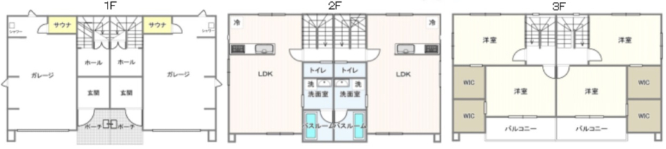 ガレージにサウナ付き！？の間取り図