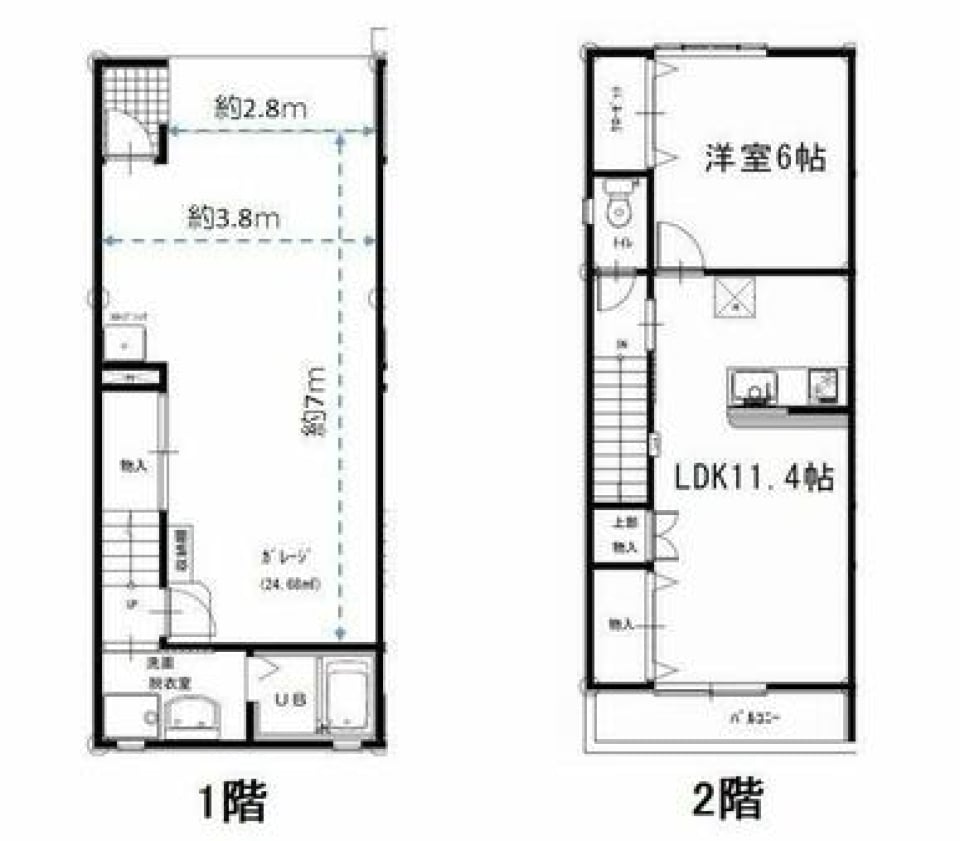 自分だけの趣味空間［ガレージ］の間取り図