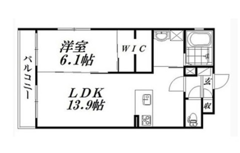 アクセントクロスで気分転換の間取り図
