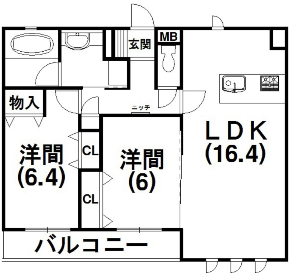 上品ナチュラルホワイトオークの間取り図