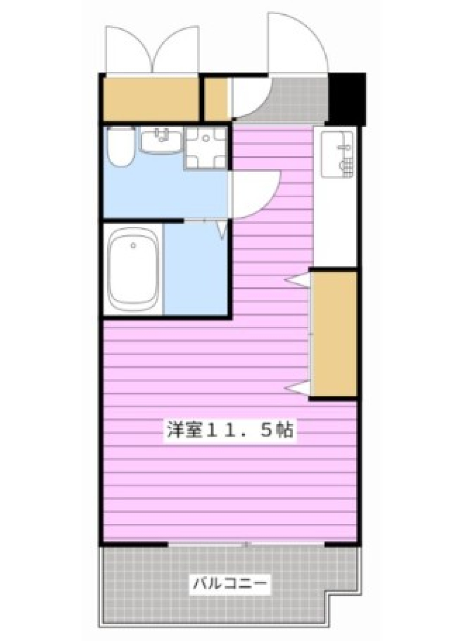 ほっこりポカポカワンルームの間取り図