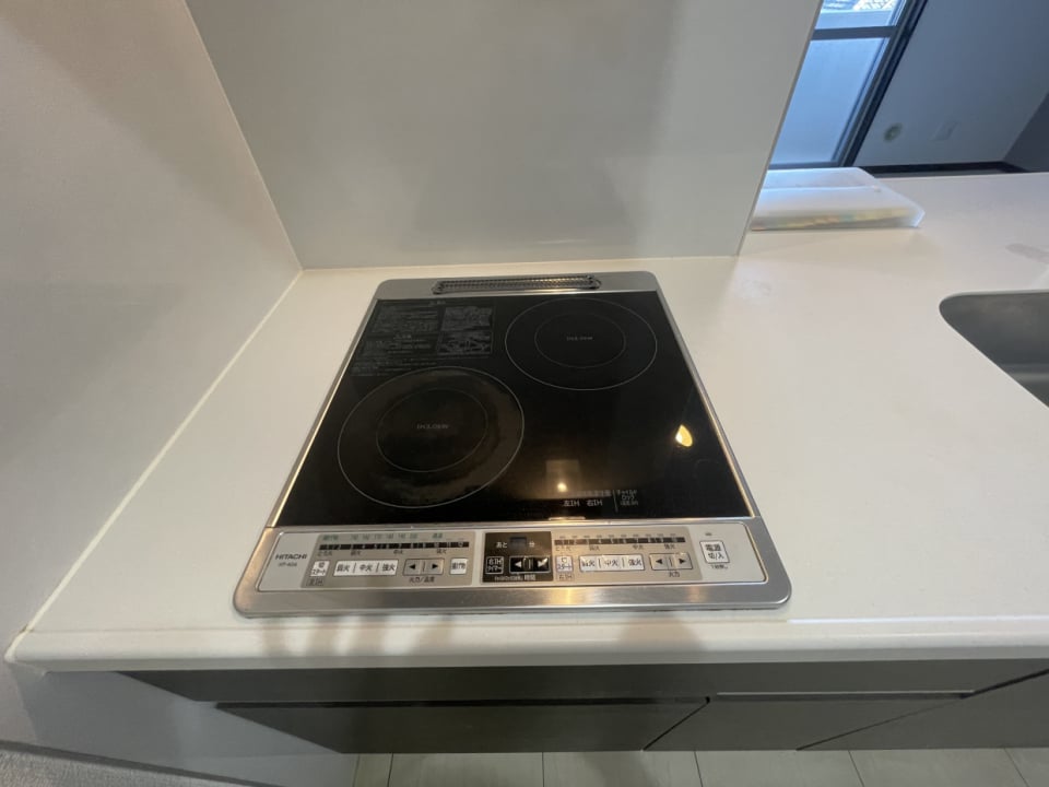 IH2口コンロ付き