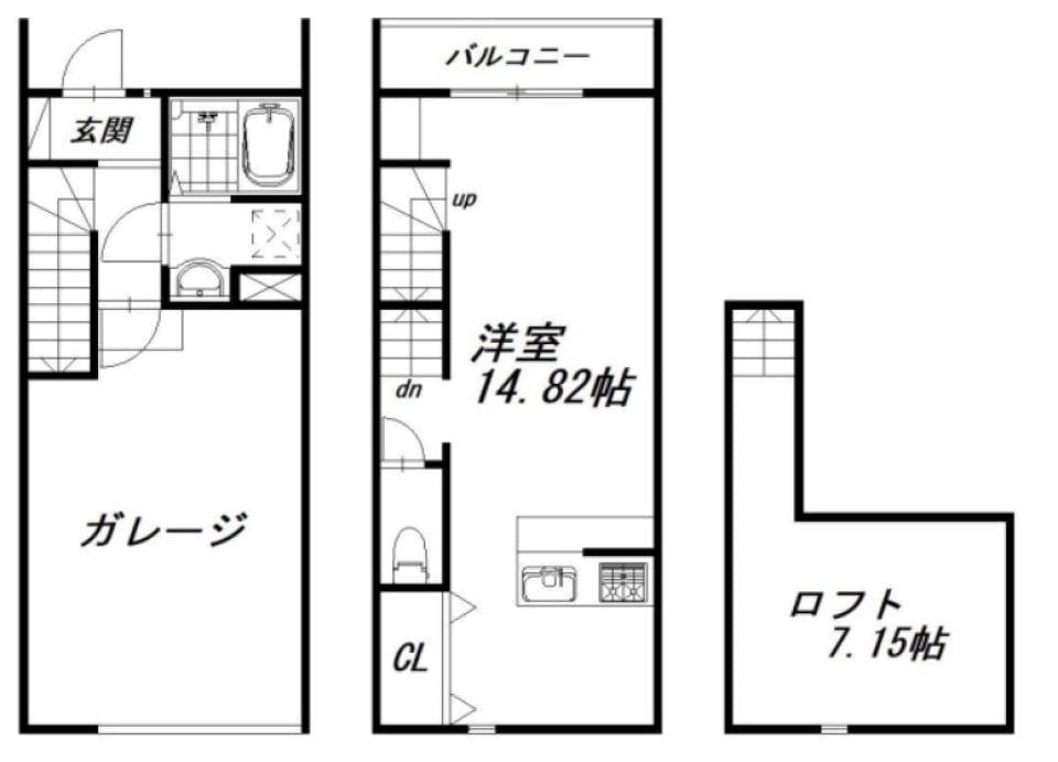 【建築中】新築ガレージハウスの間取り図