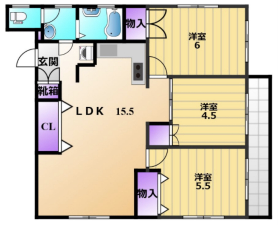 賃料・広さ・部屋数の間取り図