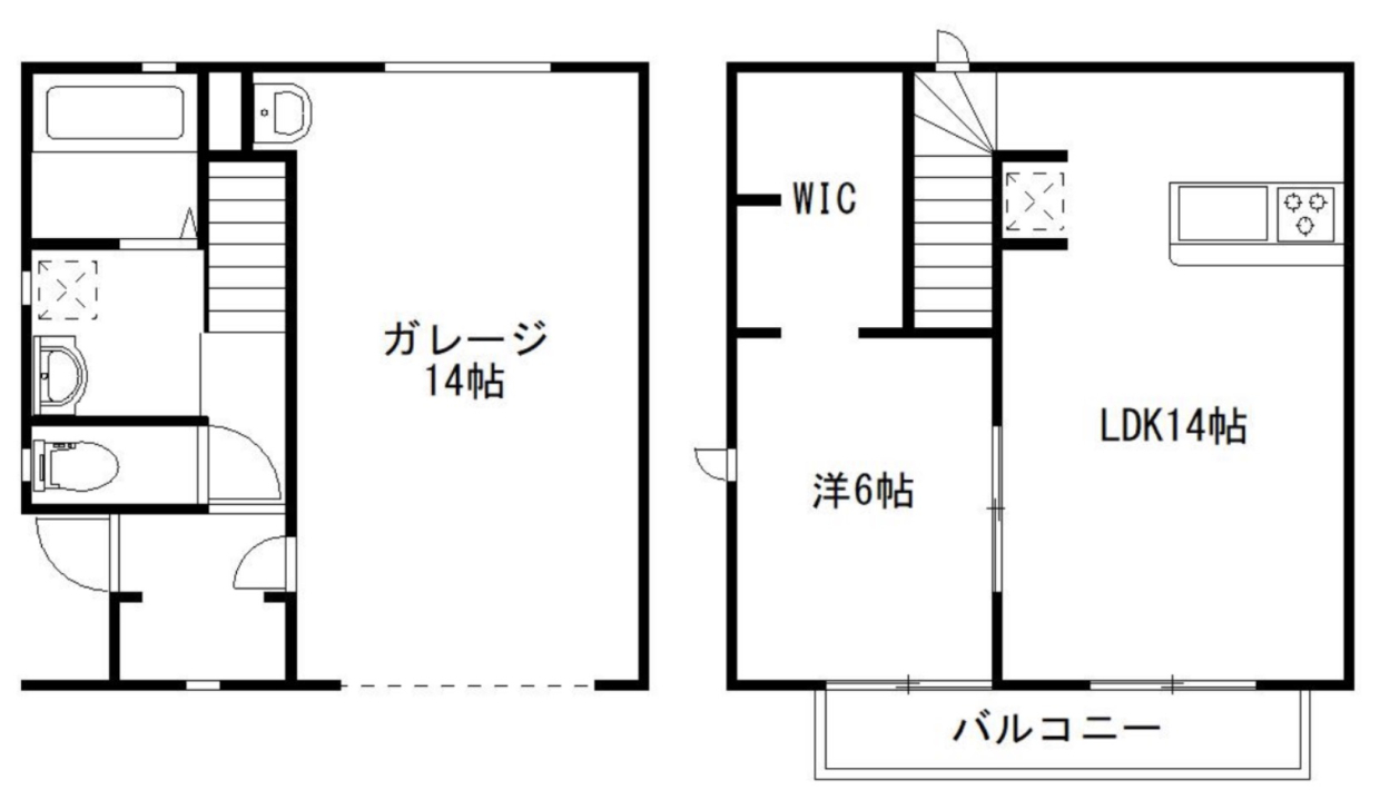 1LDK+ガレージ