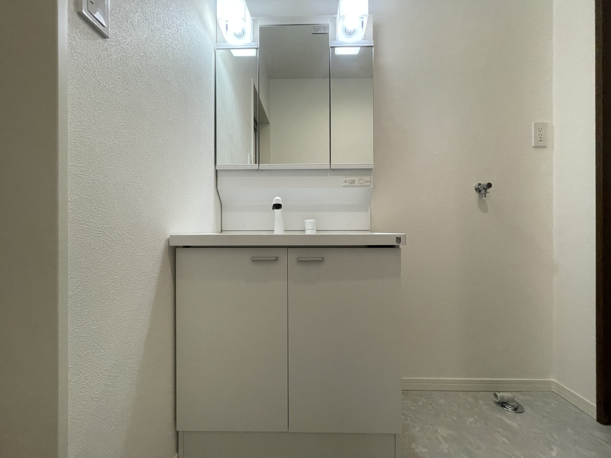 洗面台もピカピカで衛生的。