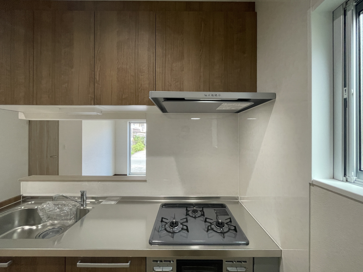 3口コンロにグリル付き