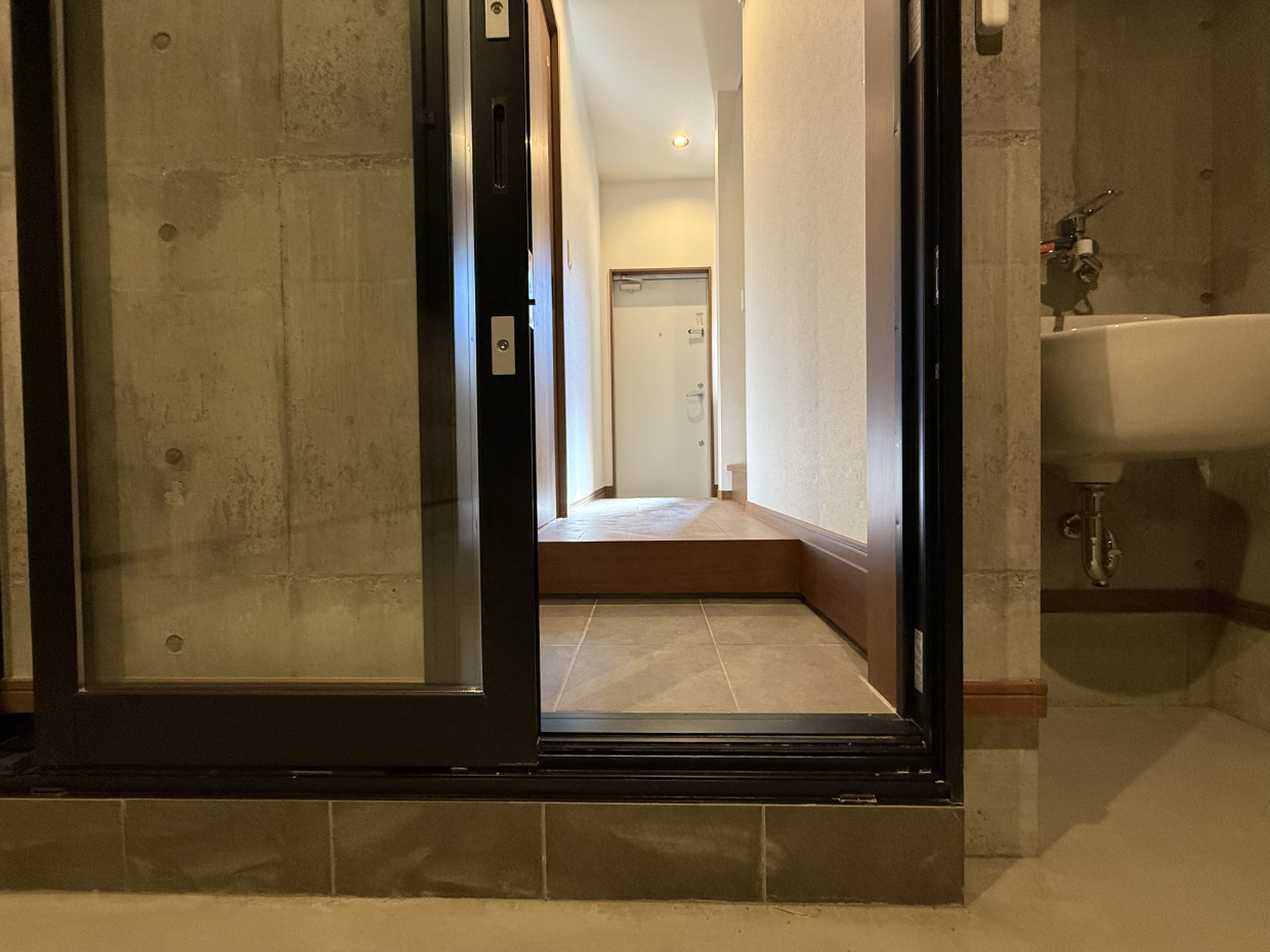 ガレージで作業して汚れたままお風呂へ直行！