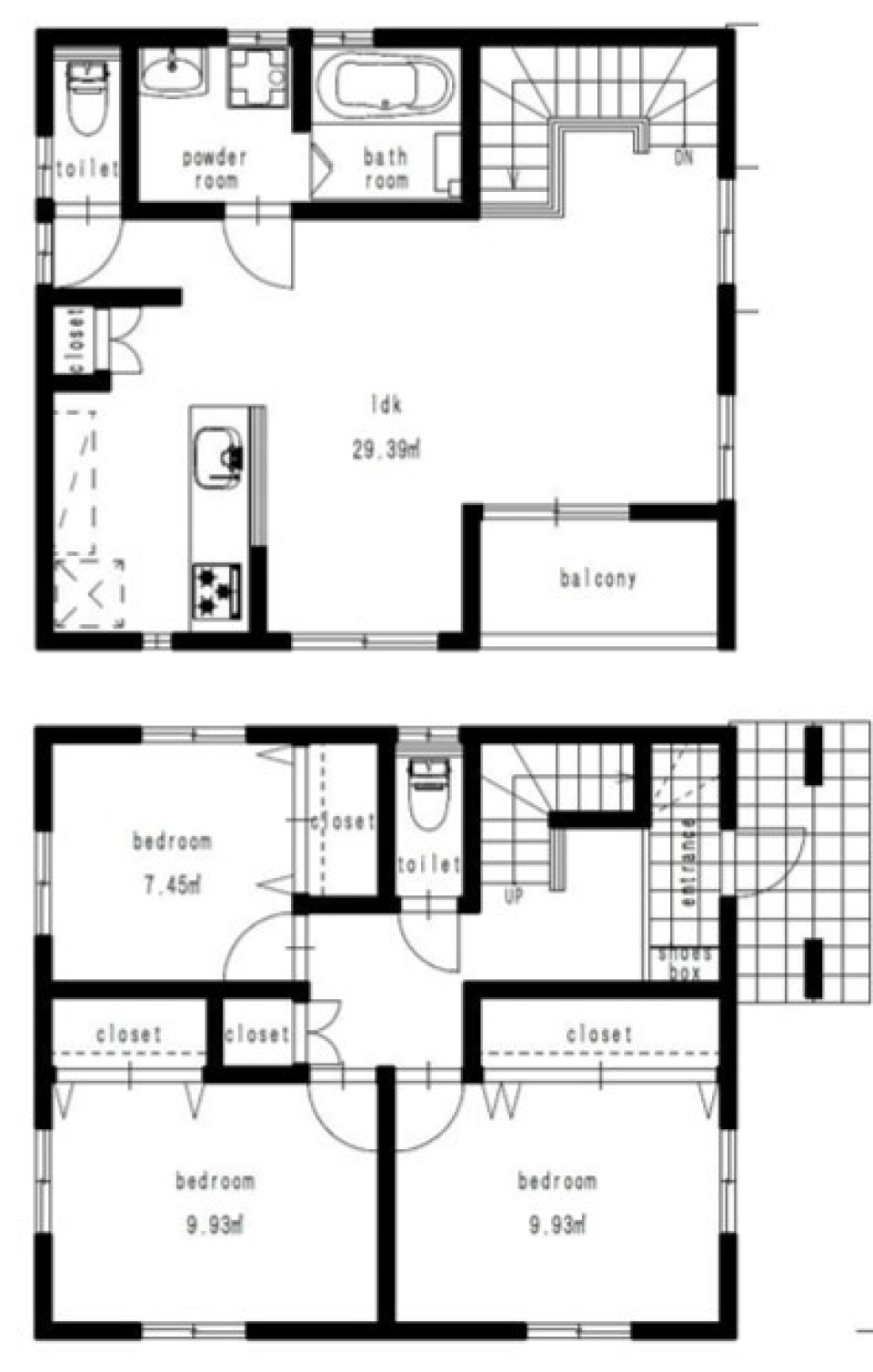 イギリス風の戸建てで暮らす[新築]の間取り図