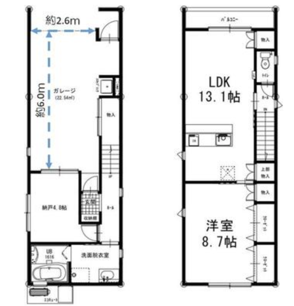 趣味と快適とギャップの家の間取り図