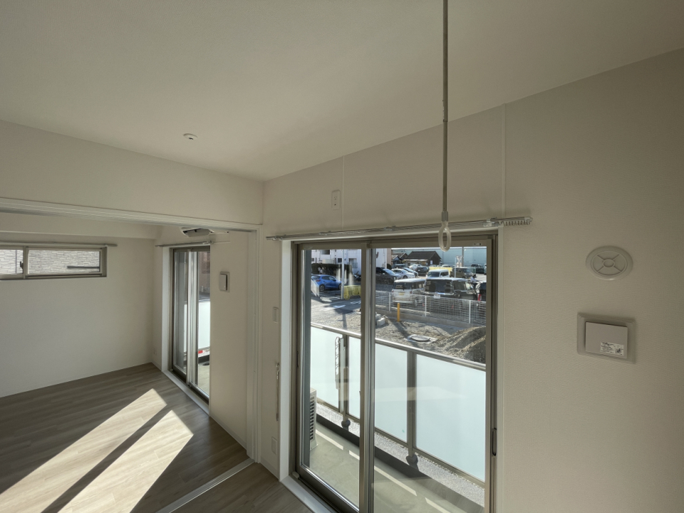 室内物干しポールがあります