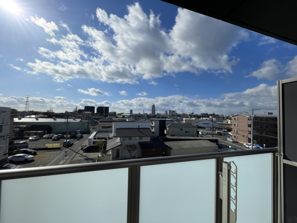 アクトタワーを望めるバルコニー