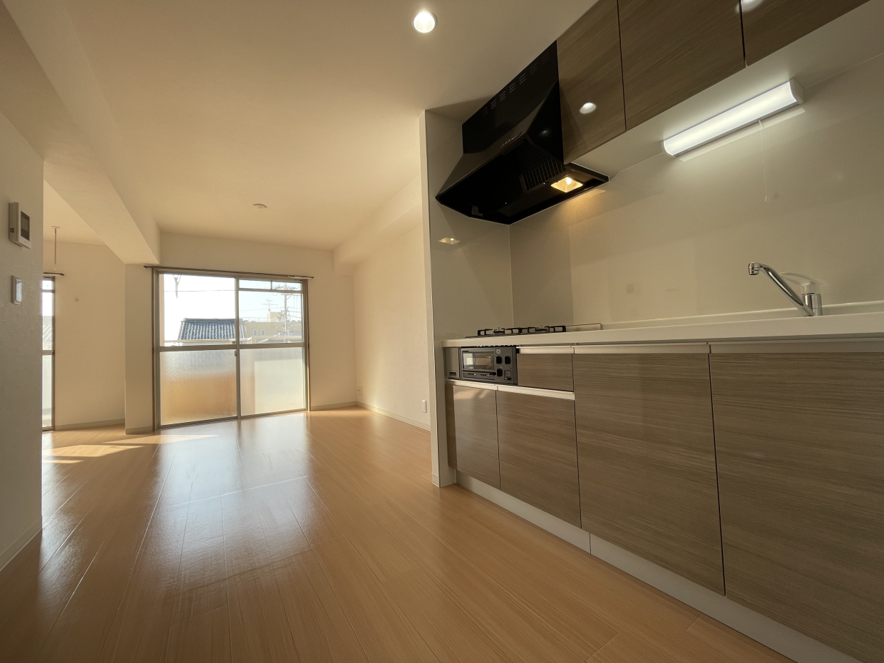 くすみカラーがお洒落なキッチン