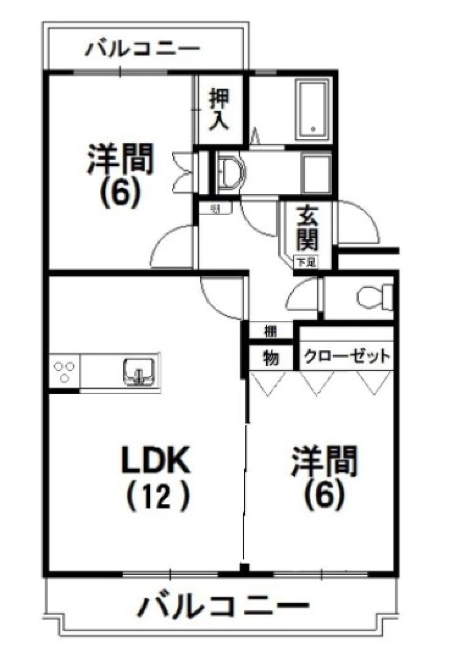 南北を吹き抜けるの間取り図