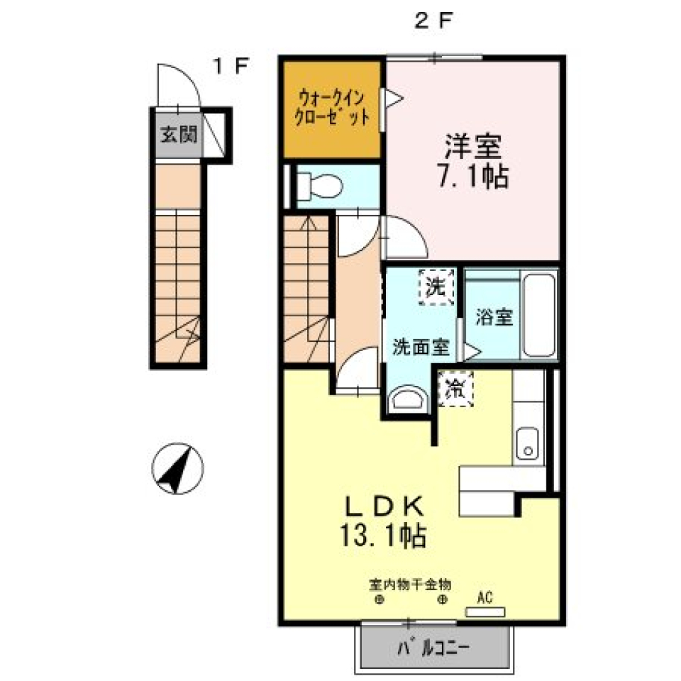 水辺への小さな旅の間取り図