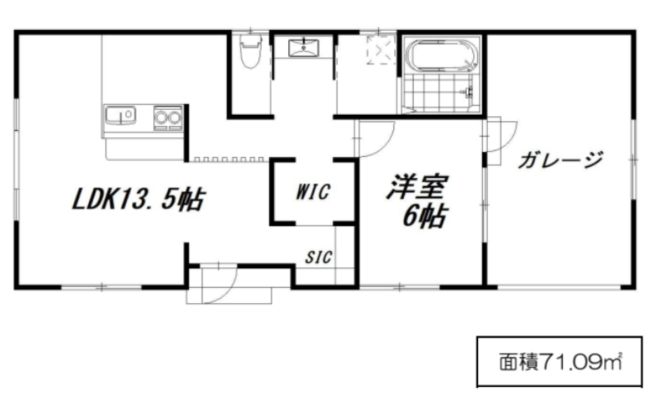 人生を楽しむためのガレージ［新築］の間取り図