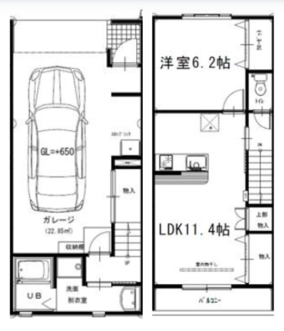 趣味を極めるガレージLife［新築］の間取り図