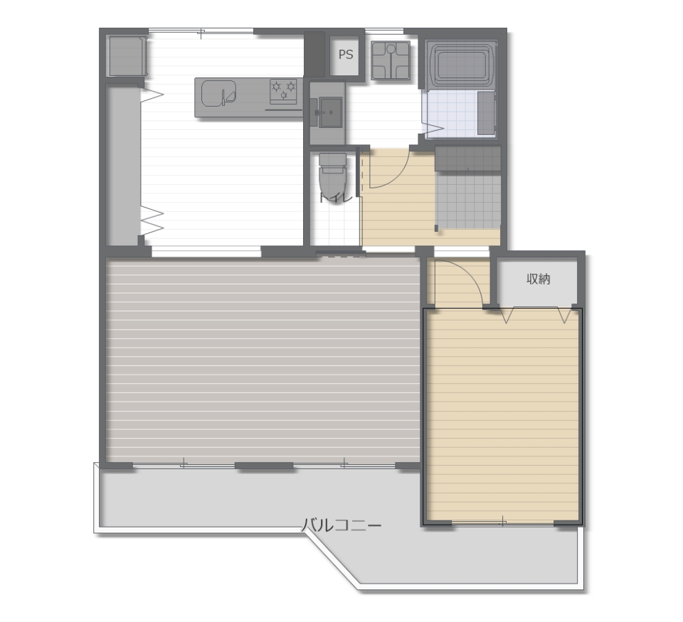 これからリノベ　白い空間美の間取り図