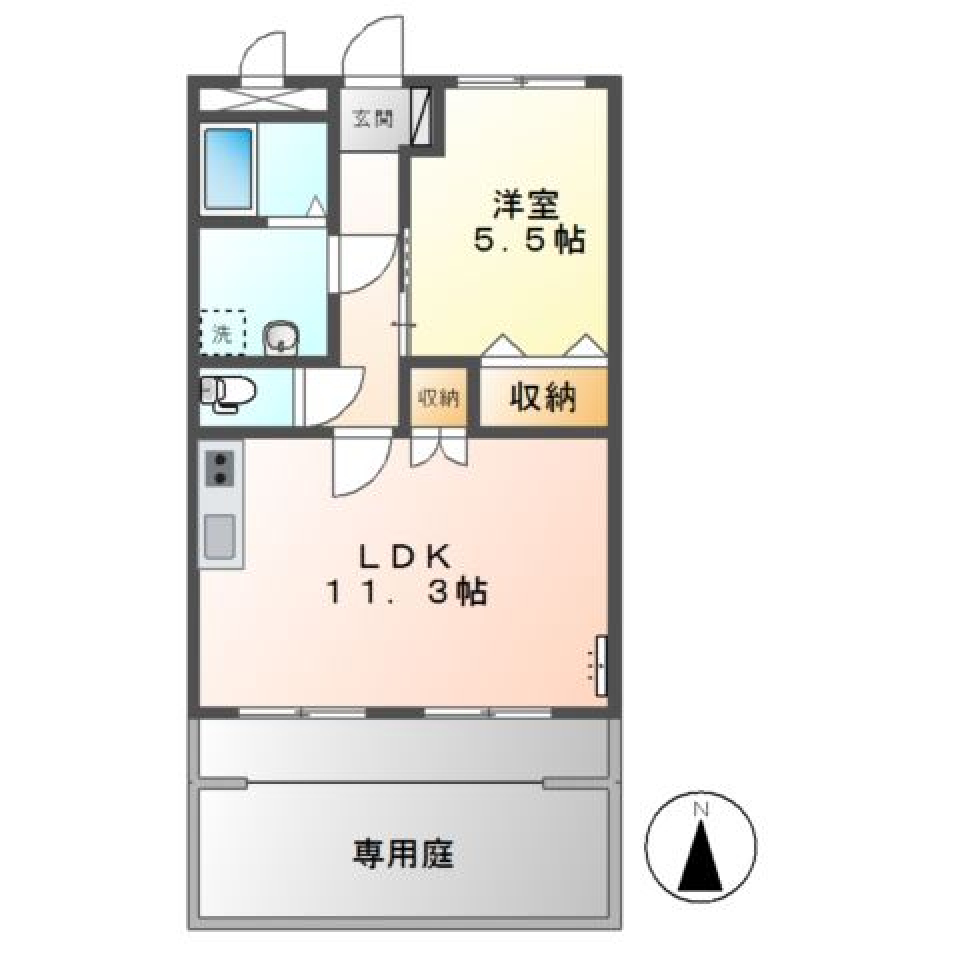 折り上げ天井で開放感アップ！の間取り図