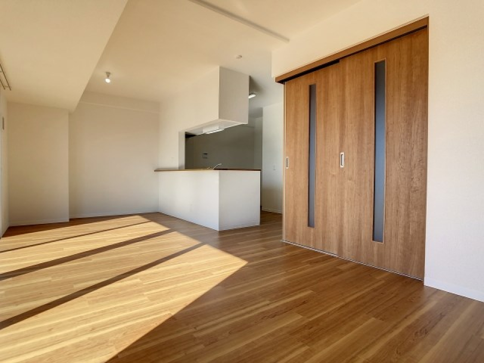 横長の長方形でダイニングとリビングを分けやすい