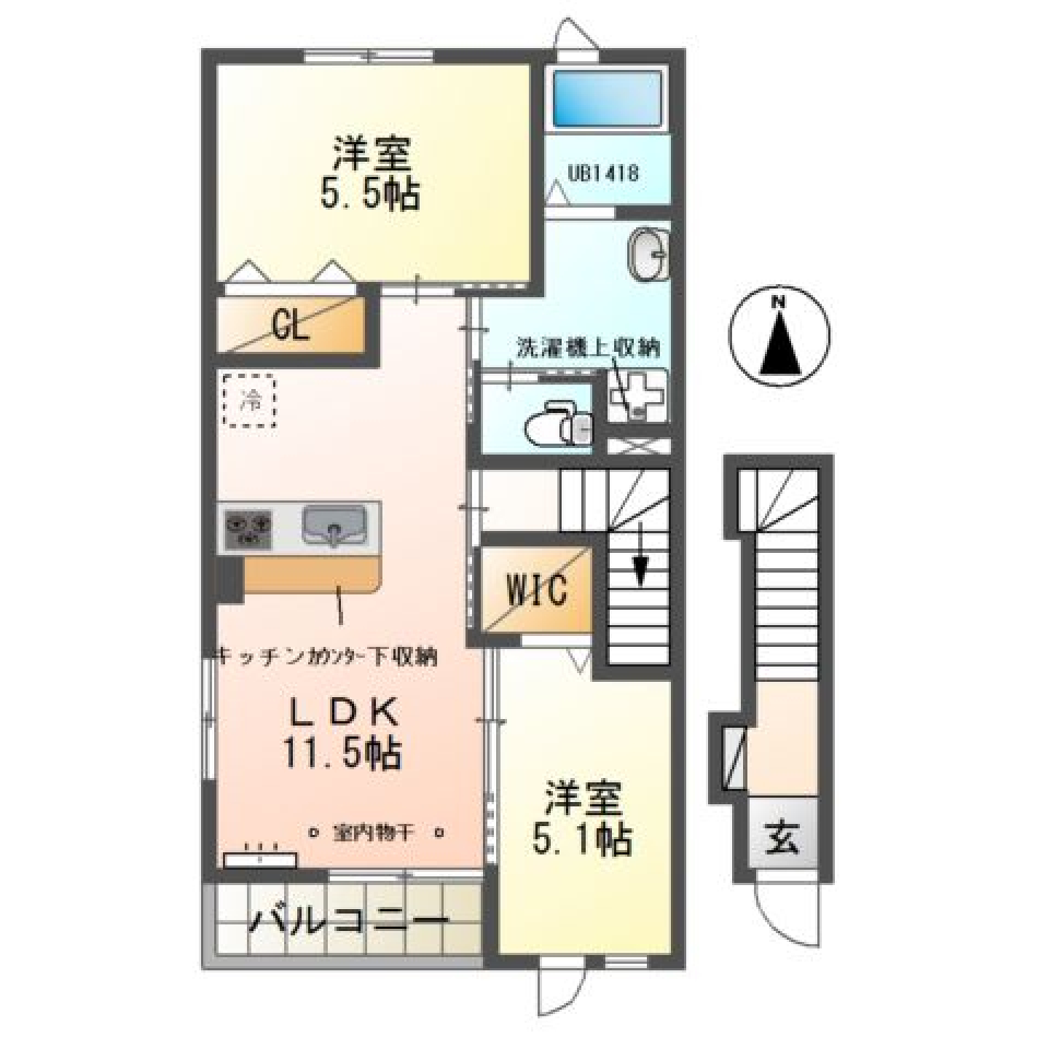 A型さんが好むへやの間取り図