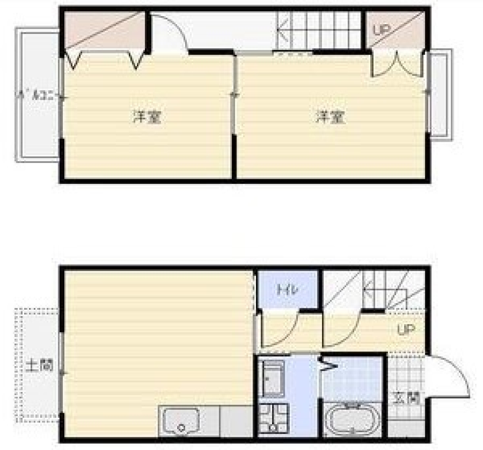 白いコラムが誘うの間取り図