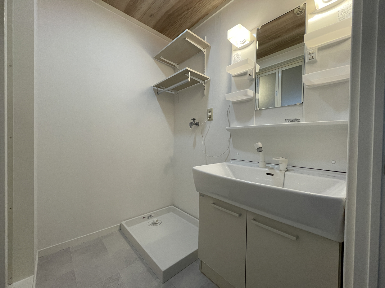 洗面スペースもかわいらしい