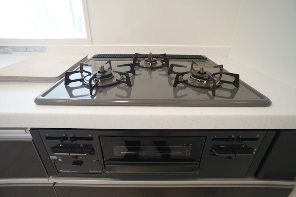 三口コンロでお料理がはかどります