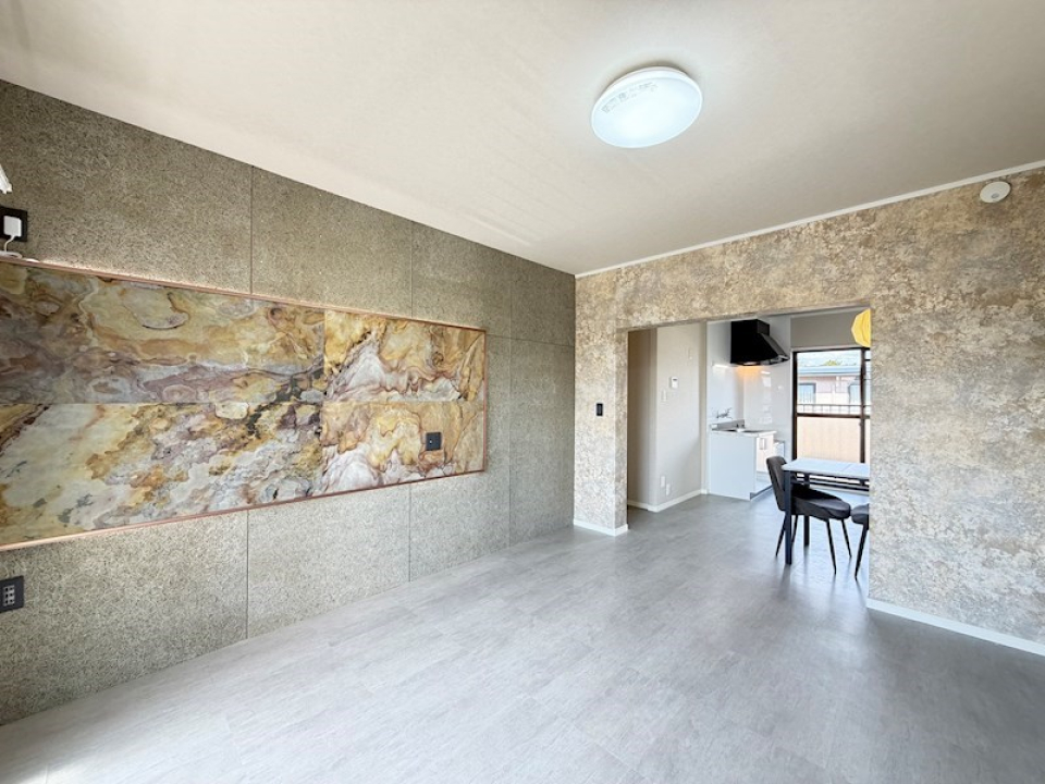 コンクリート打ちっぱなし風のアクセントウォール