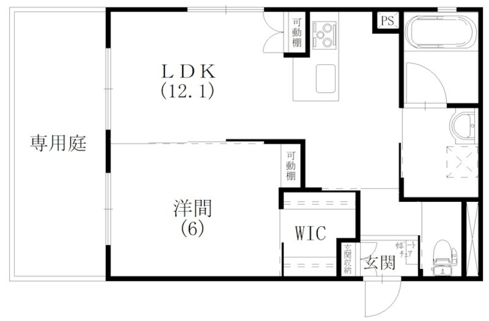 庭と一体になるの間取り図