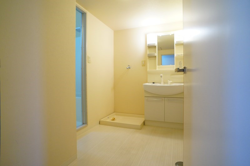 清潔感ある洗面台・室内洗濯機