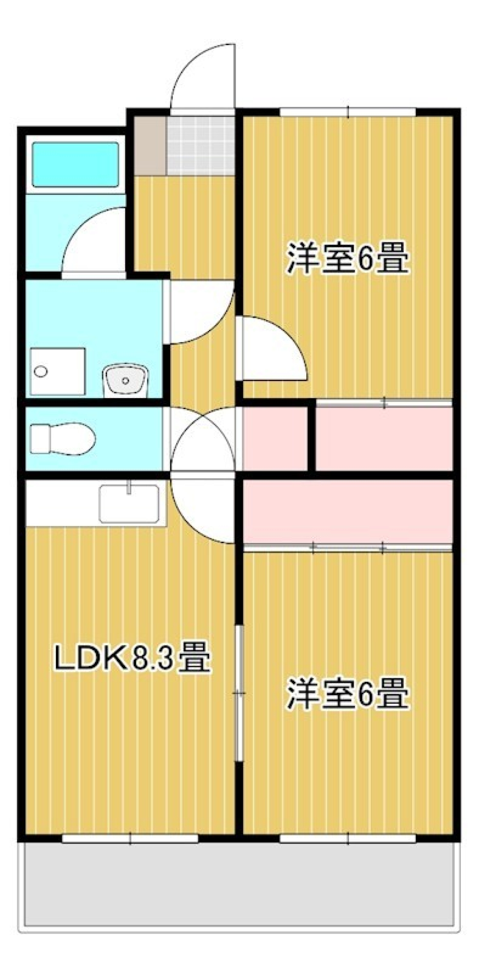2LDKでこの家賃...？！の間取り図