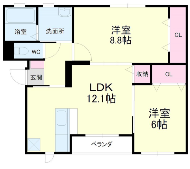 セキュリティ面もデザインも抜群にナイスな2LDKです！