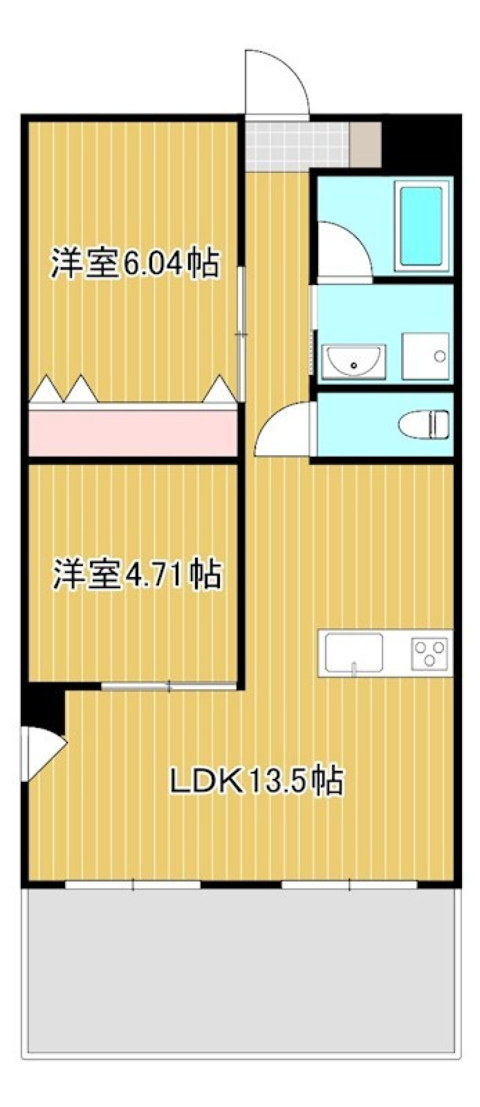 バルコニーでビールをプシュッ！の間取り図