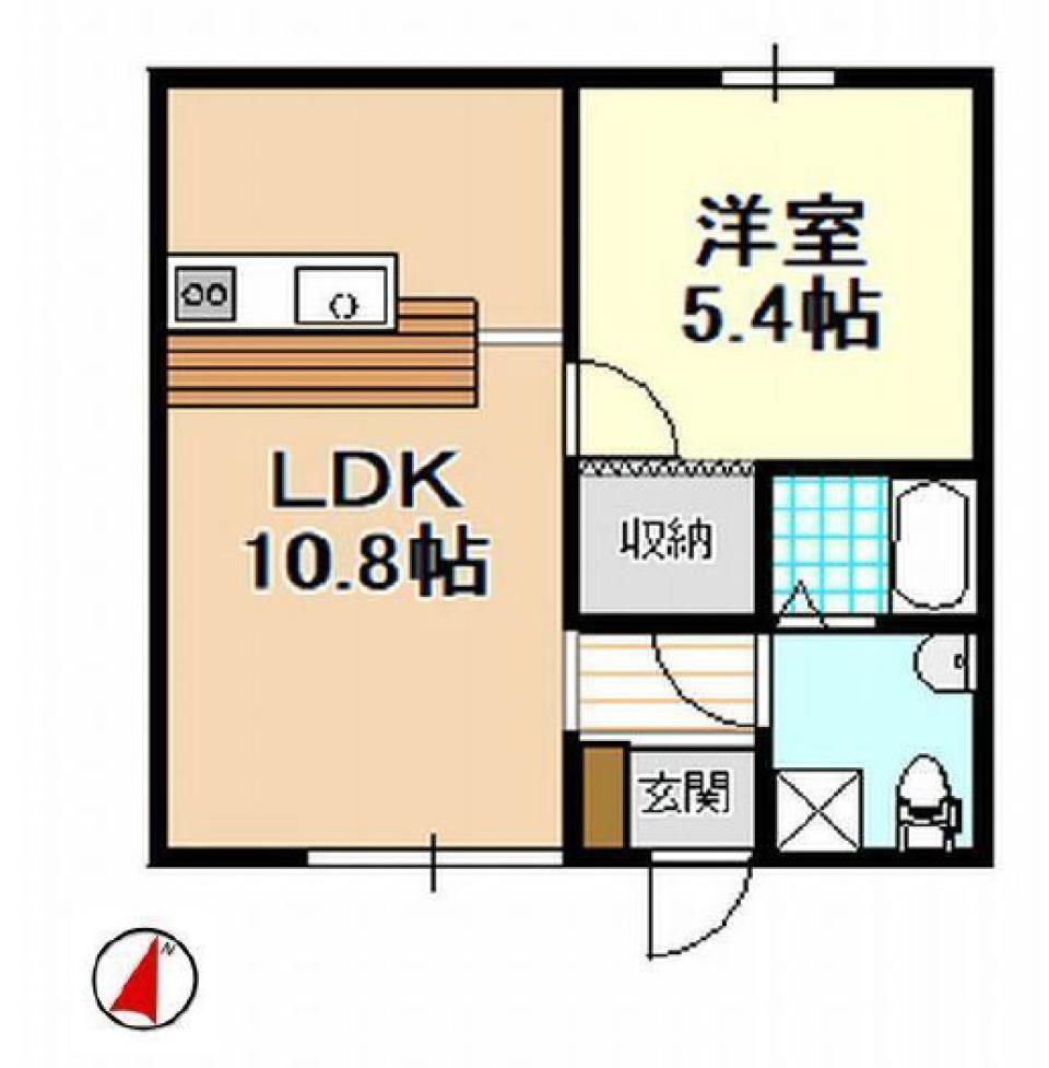 新進気鋭の平屋戸建の間取り図