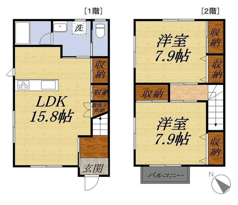 収納力と駅チカが魅力♩の間取り図