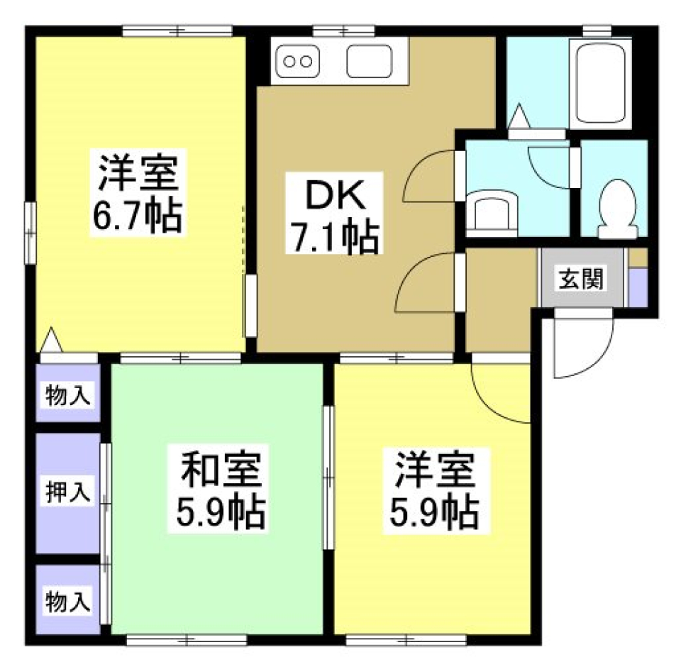 海色キッチンの間取り図