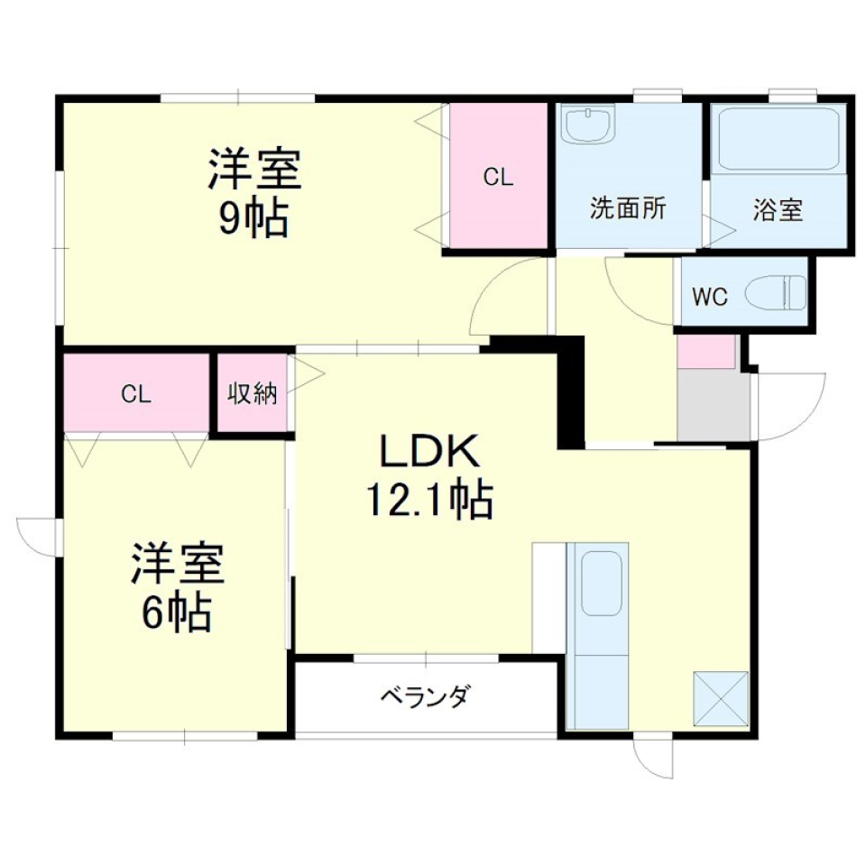 無骨に、エッジ100%の間取り図