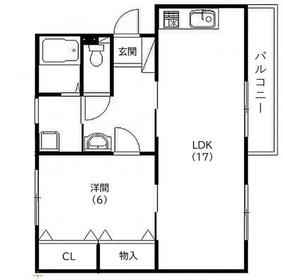 のびやかな縦長の余白を！の間取り図